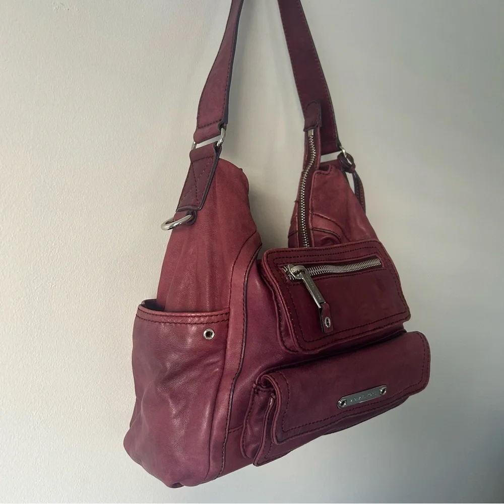 Michael Kors oxblood leather handbag 90’s Y2K